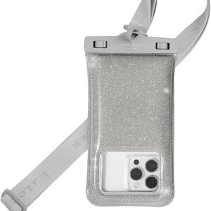 Kate spade waterproof IP68 floating sivler sparkle phone pouch lanyard bag
